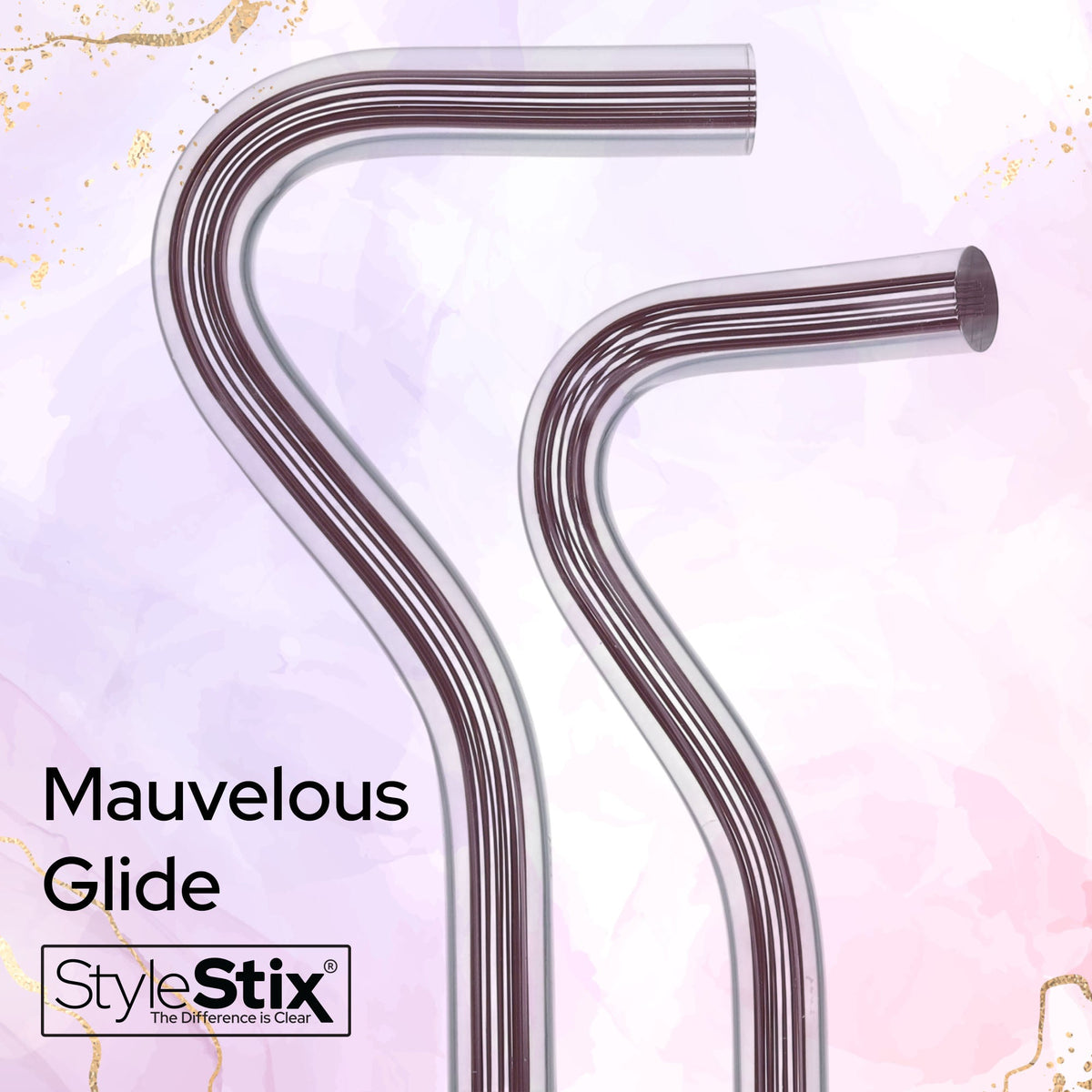 Mauvelous Glide Cane: Mauve Violet Lines in Invisible Clear Shaft