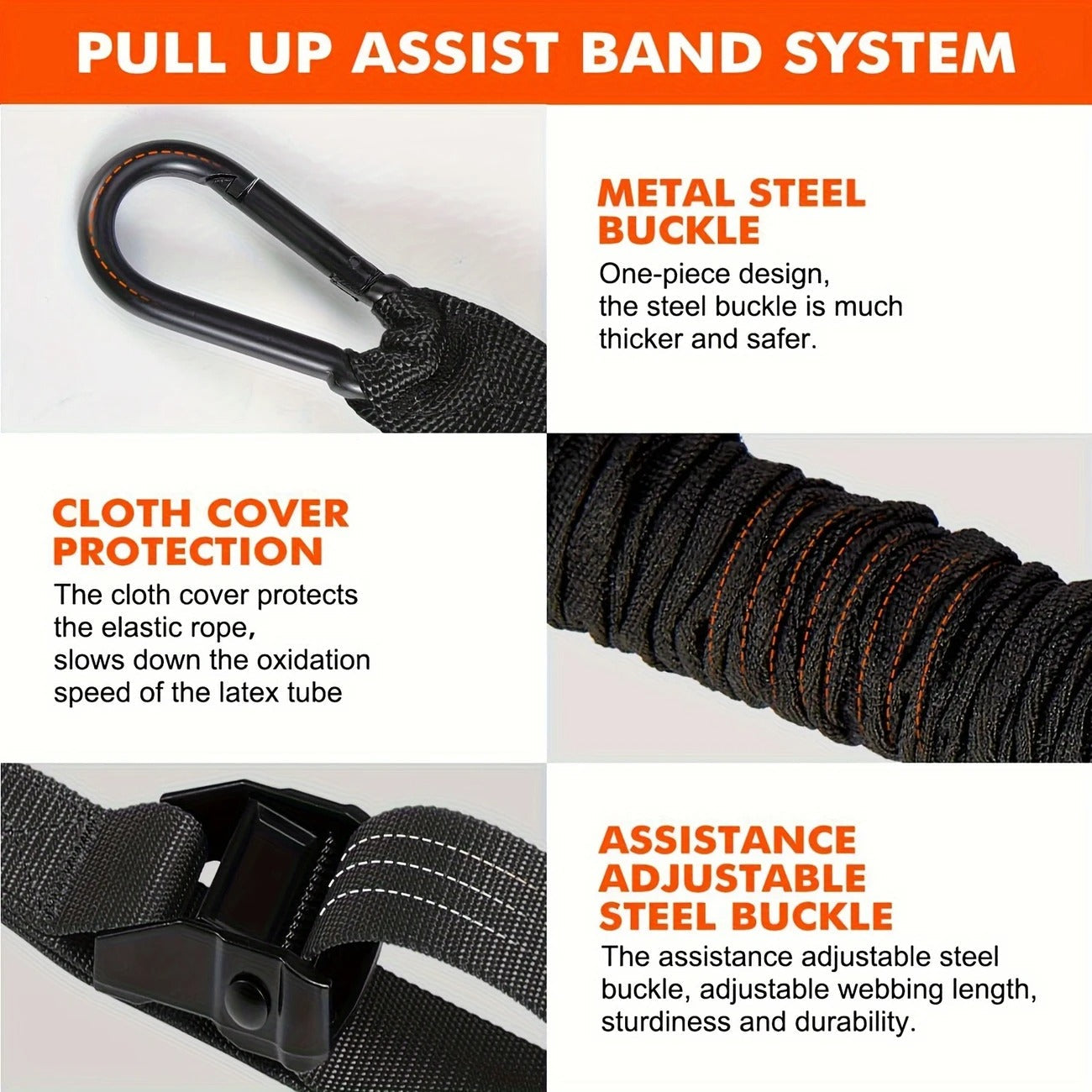5-Pack Adjustable Pull-Up Resistance Bands Set