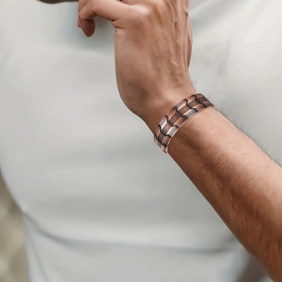 3X Strong Copper Magnetic Bracelet for Men – Pure 99.9% Solid Copper
