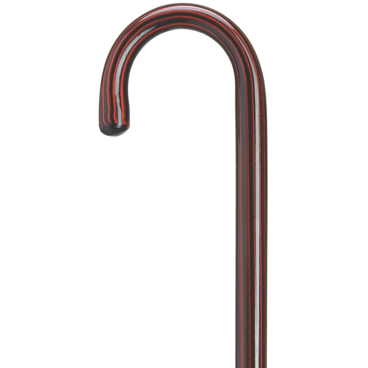 Elegant Rosewood Crook Handle Cane - Premium Faux Finish, USA Made