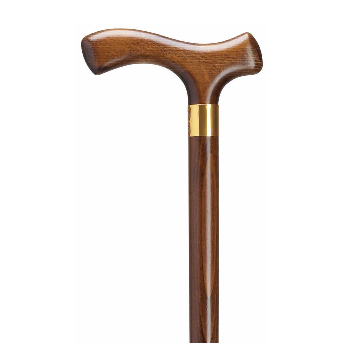 Fritz Men's Solid Wood Walking Cane - Elegant Brass Accent
