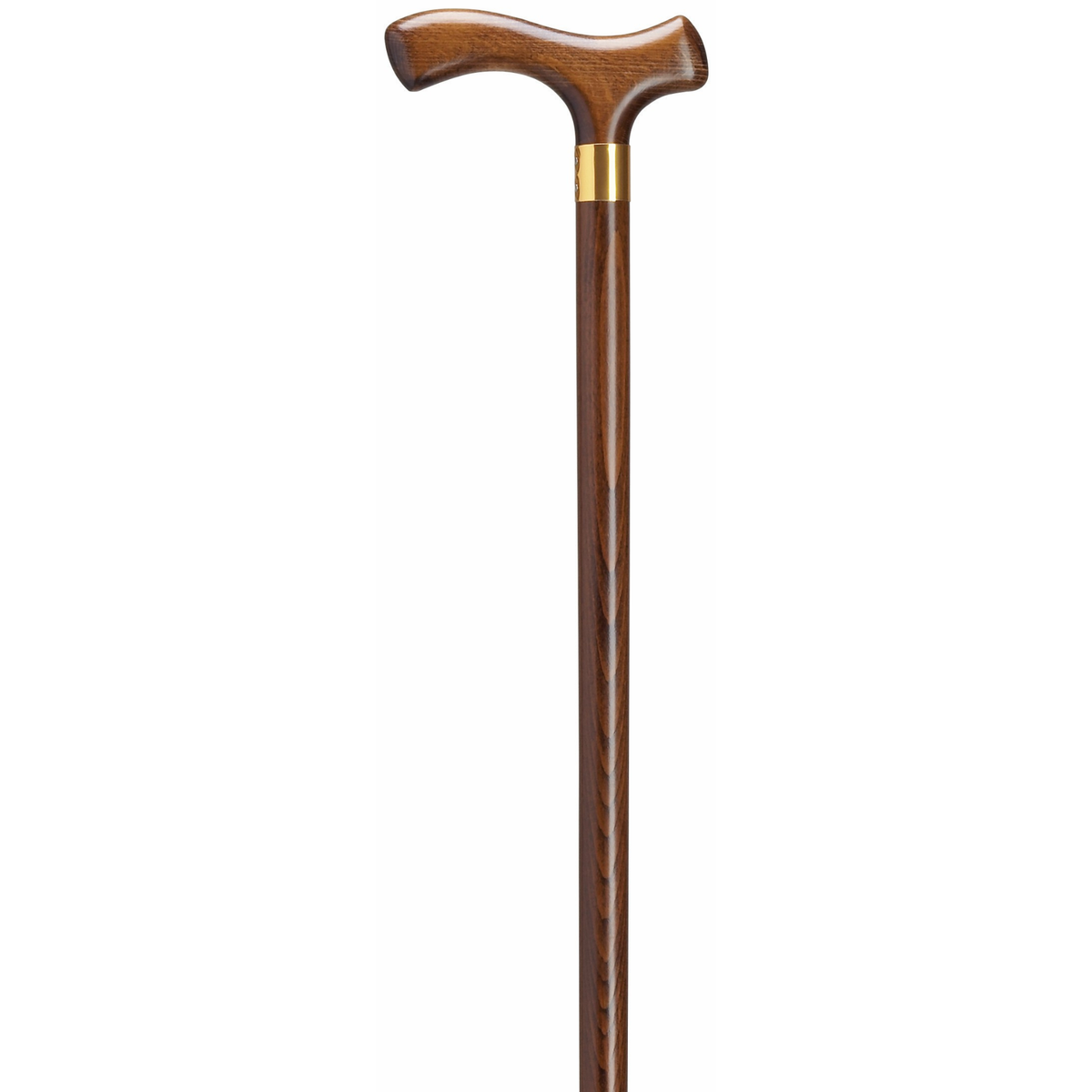 Fritz Men's Solid Wood Walking Cane - Elegant Brass Accent