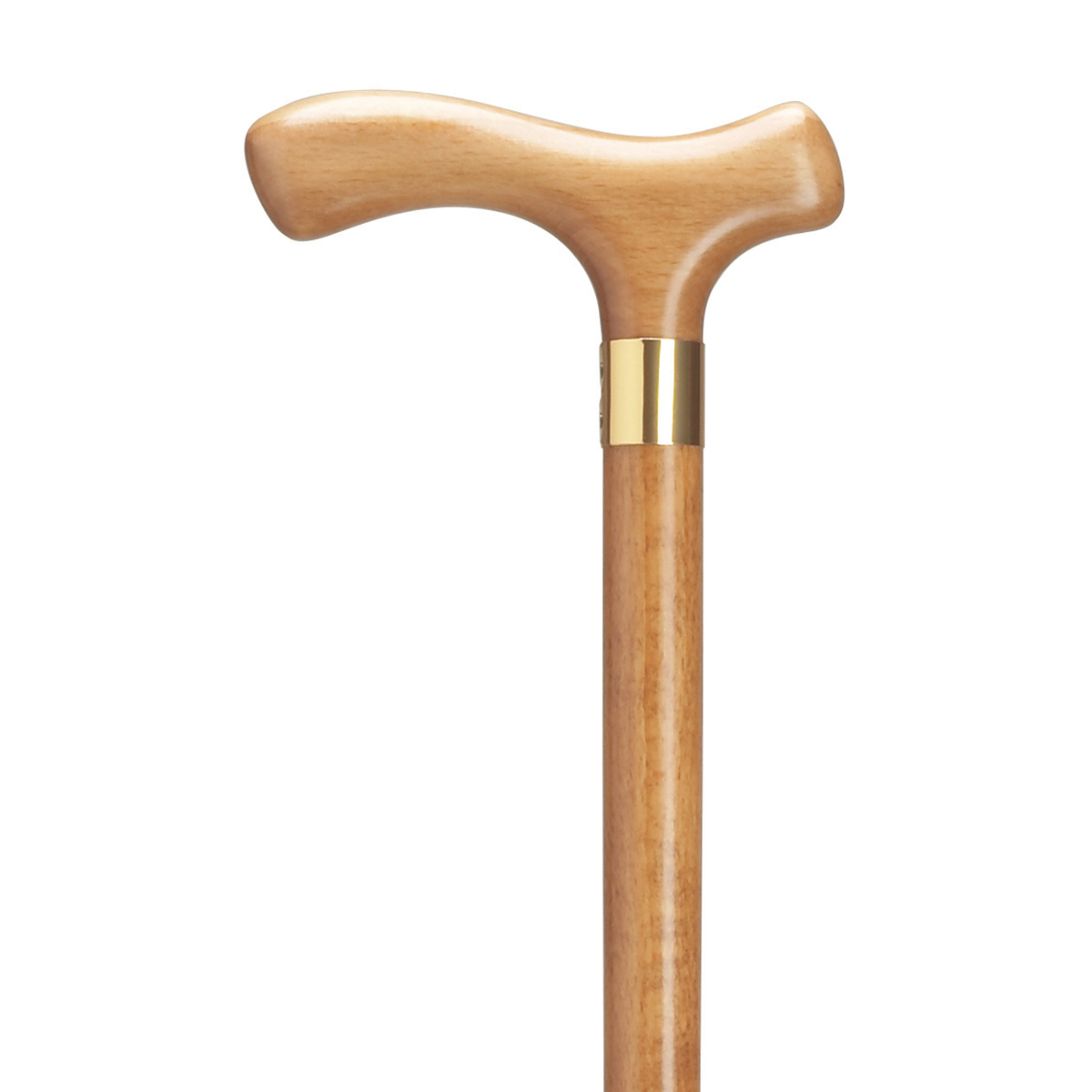 Fritz Men's Solid Wood Walking Cane - Elegant Brass Accent