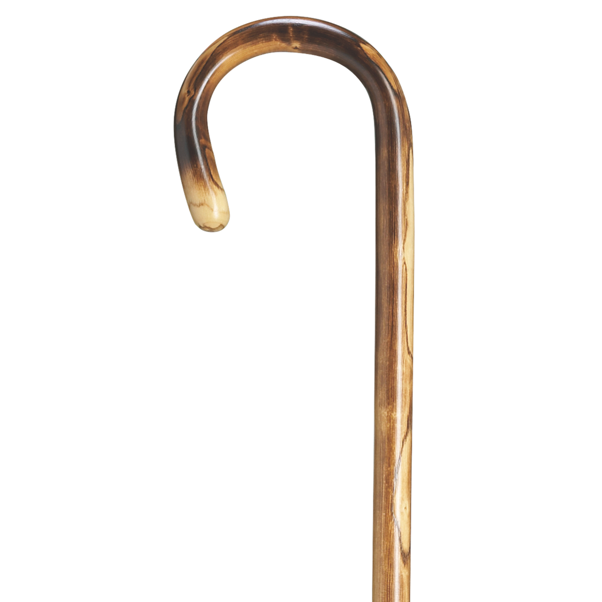 Petite Crook Chestnut Cane -Polished Scorched