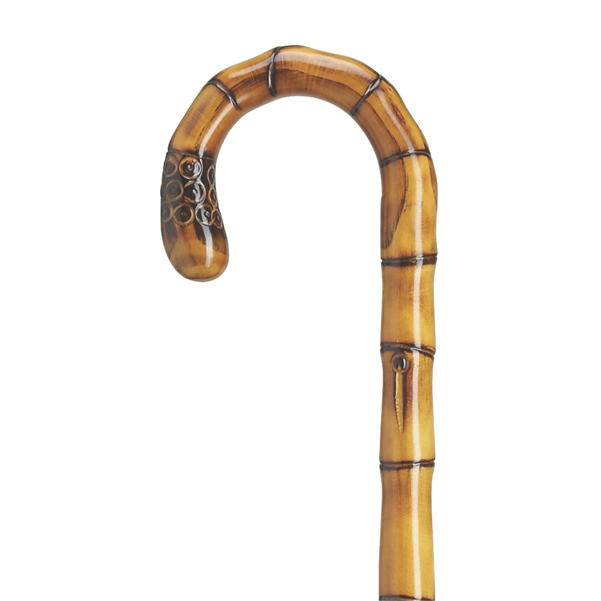 Tourist Cane Chestnut Carved Root Nose Crook