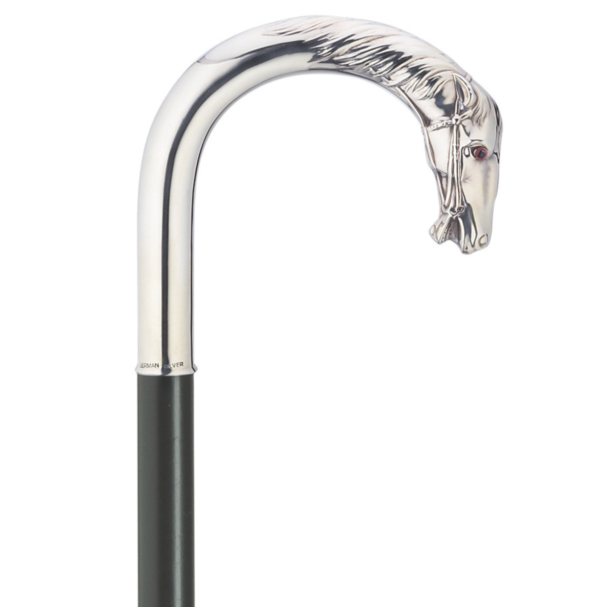 Handcrafted Horse Head Handle Crook Cane - Artisan German Craftsmanship