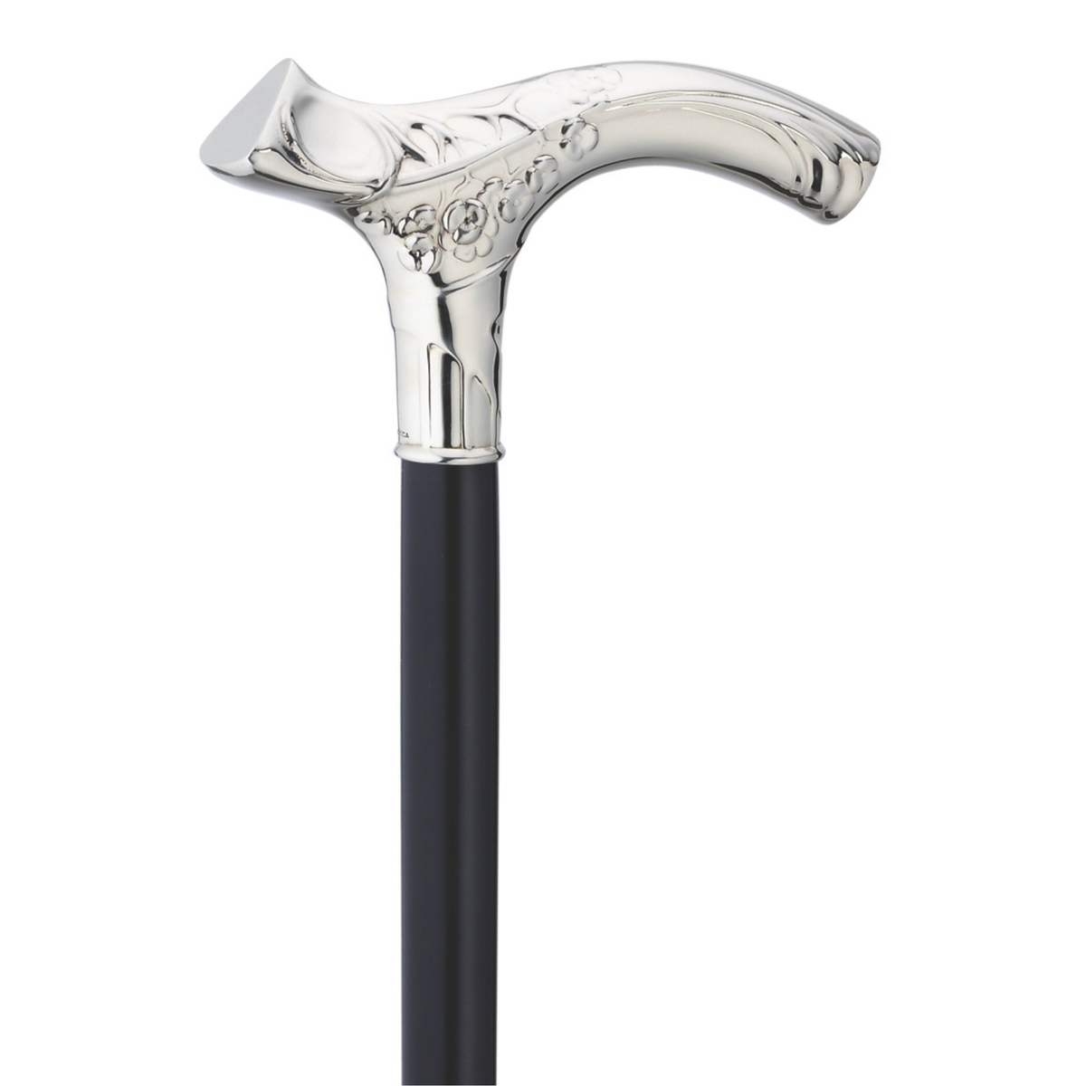 Silver Plated Feather Swirl Walking Cane