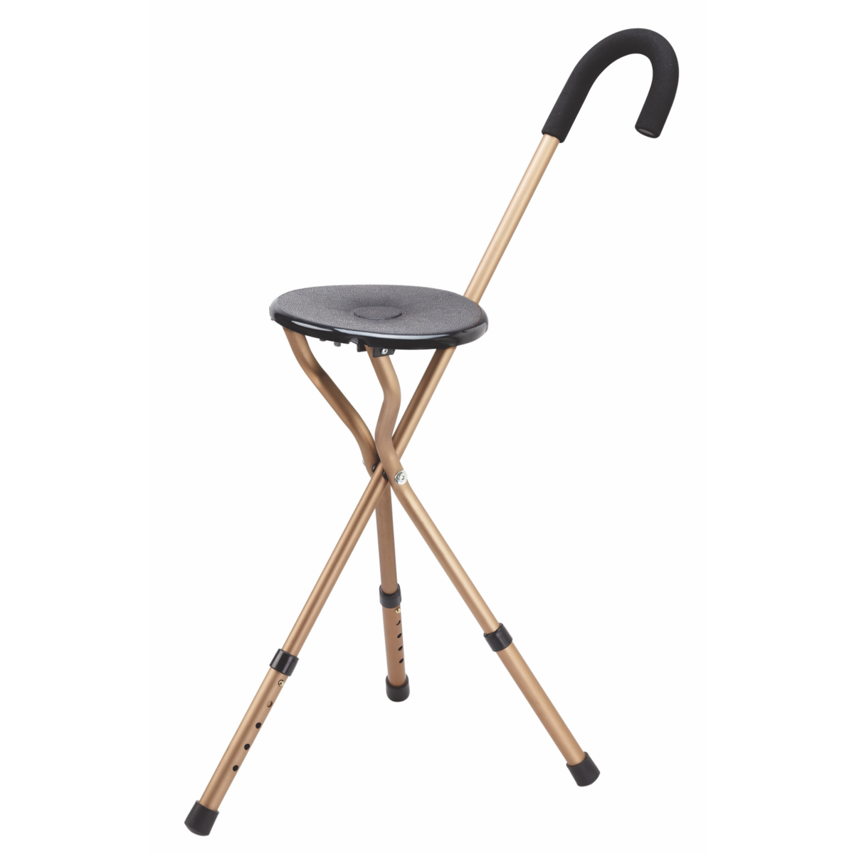 Adjustable Tri-Leg Seat Cane with Foam Handle - Supports 200lbs