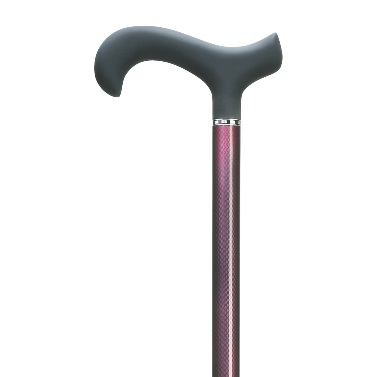 Carbon Fiber Red Mesh Men's Derby Cane with Soft Touch Handle