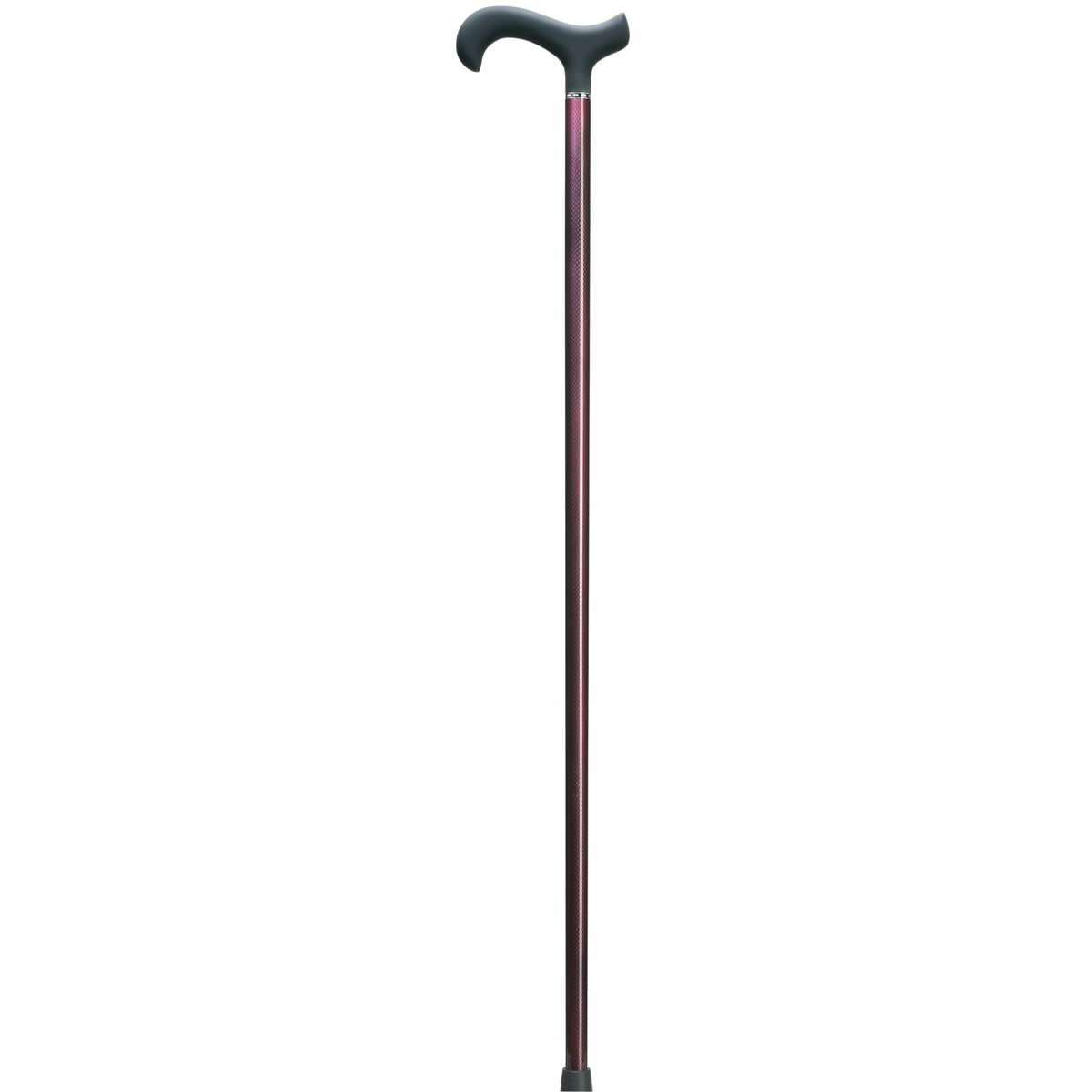 Carbon Fiber Red Mesh Men's Derby Cane with Soft Touch Handle