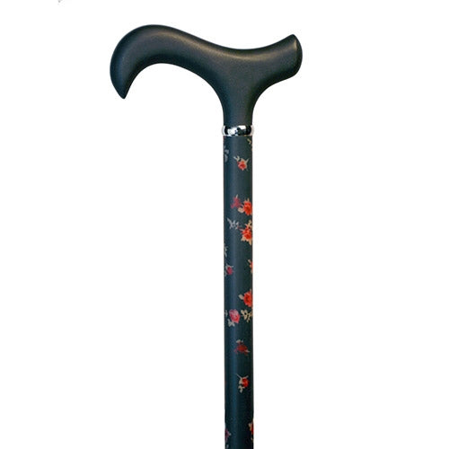 Midnight Rose Carbon Fiber Adjustable Cane with Derby Handle