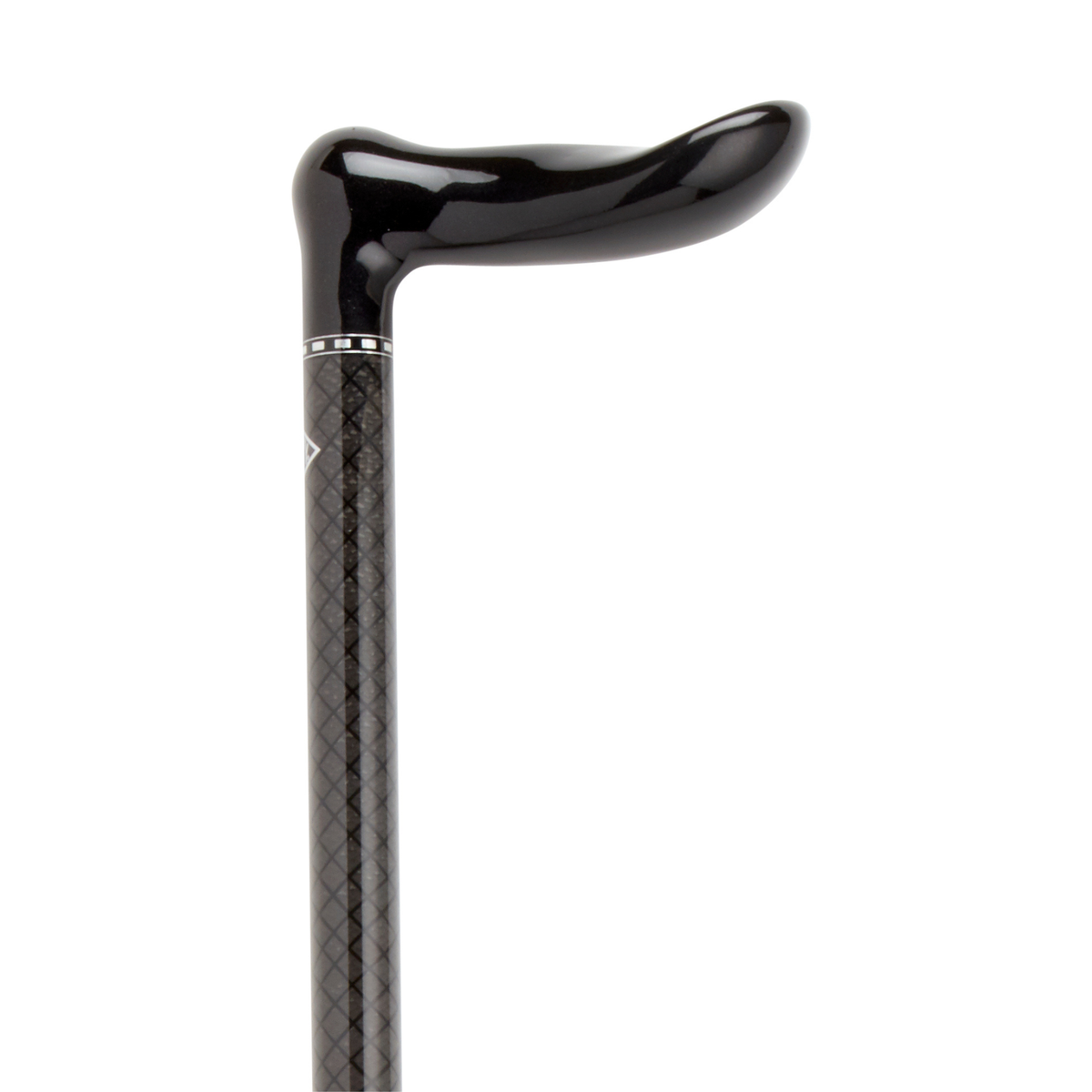 Adjustable Carbon Fiber Cane with Stylish Checkered Inlay, Lightweight
