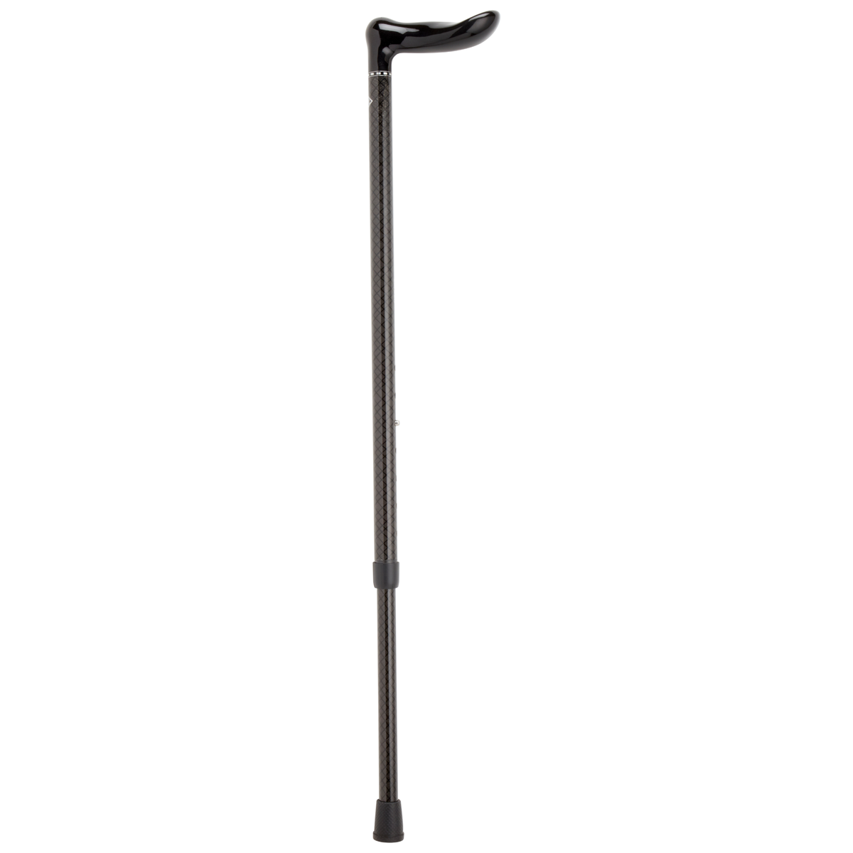Adjustable Carbon Fiber Cane with Stylish Checkered Inlay, Lightweight
