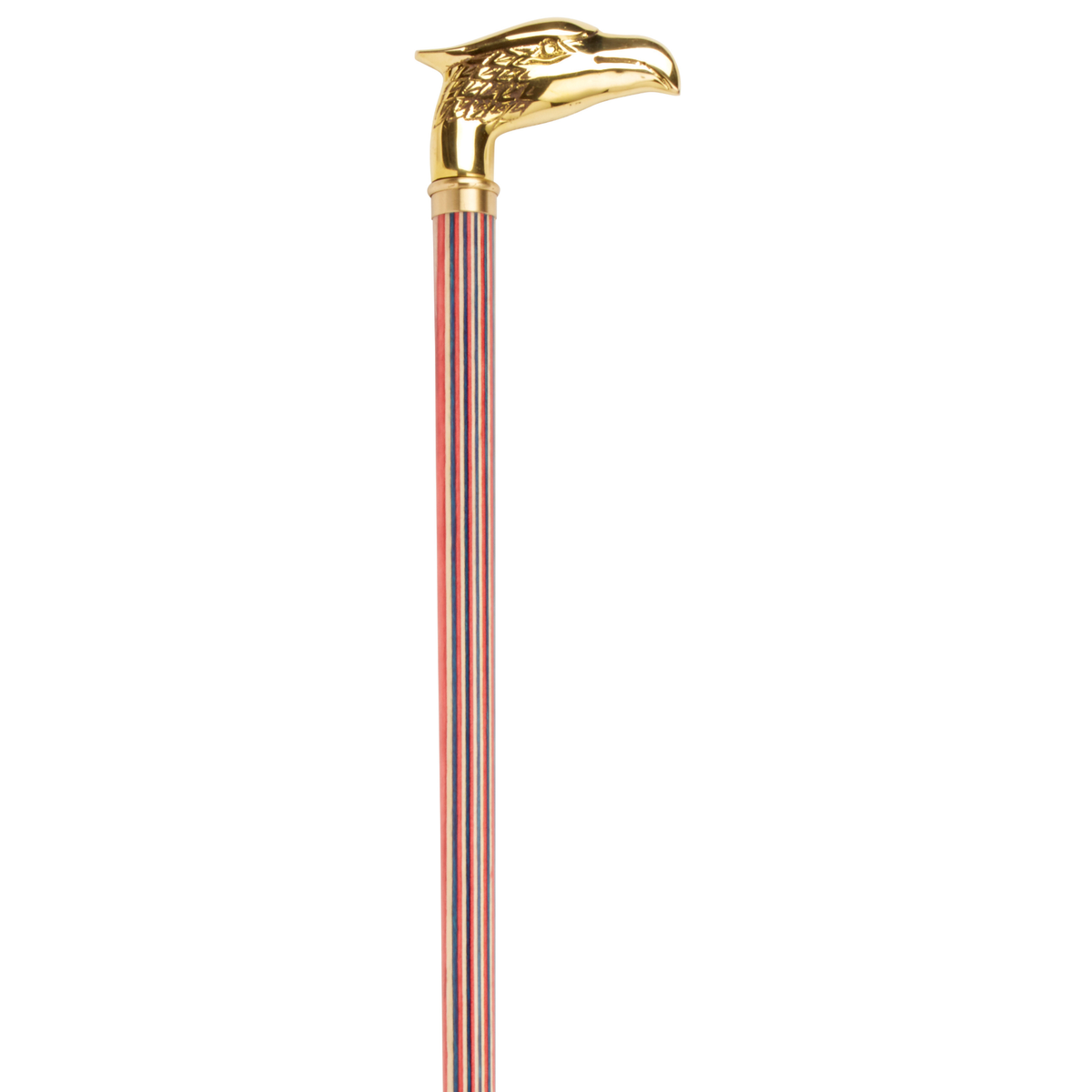 Patriotic Eagle Brass Handle Walking Cane - Red, White & Blue 36