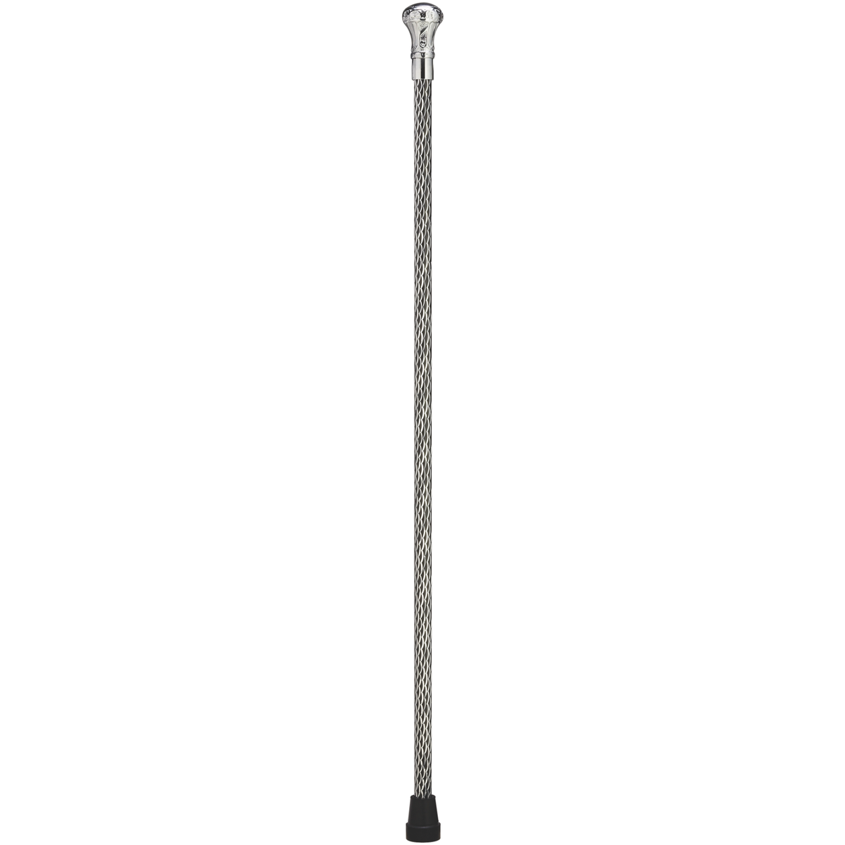 Elegant Chrome & Brass Walking Cane with Glitter Etched Shaft