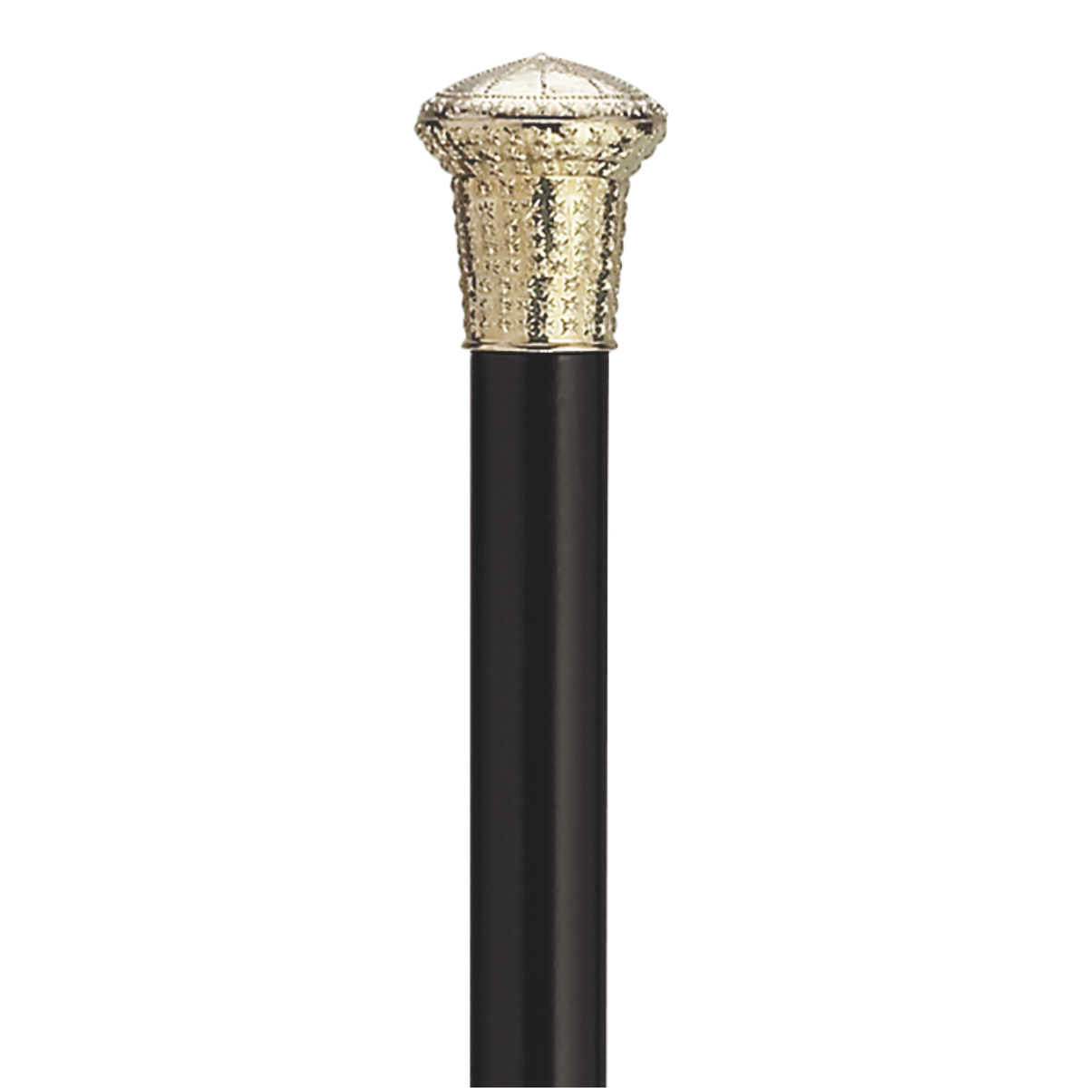 Elegant Gold-Tone Black Hardwood Cane - 36” USA Made