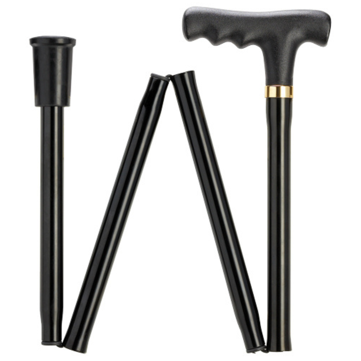 Classic Folding 'T' Handle Aluminum Walking Cane - Travel Friendly