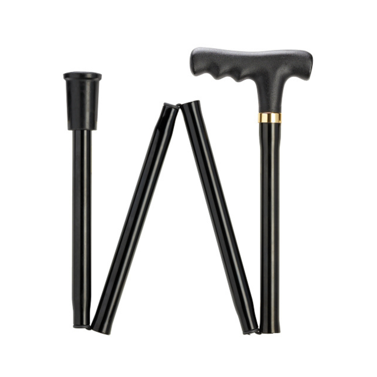 Classic Folding 'T' Handle Aluminum Walking Cane - Travel Friendly