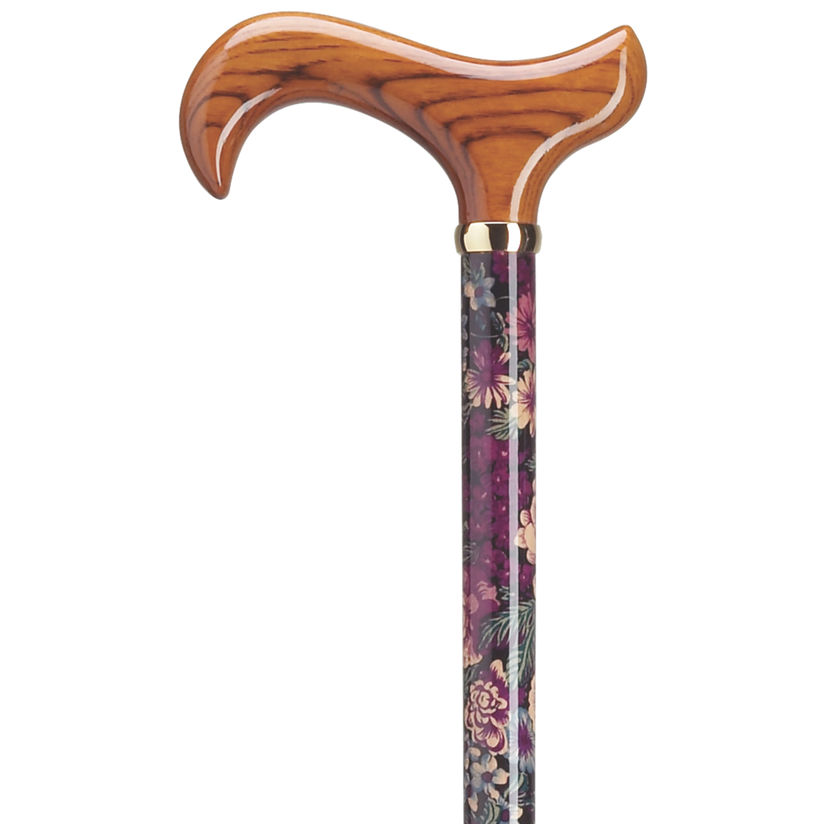 Elegant Lavender Lace Derby Walking Cane with Brass Trim-Harvy