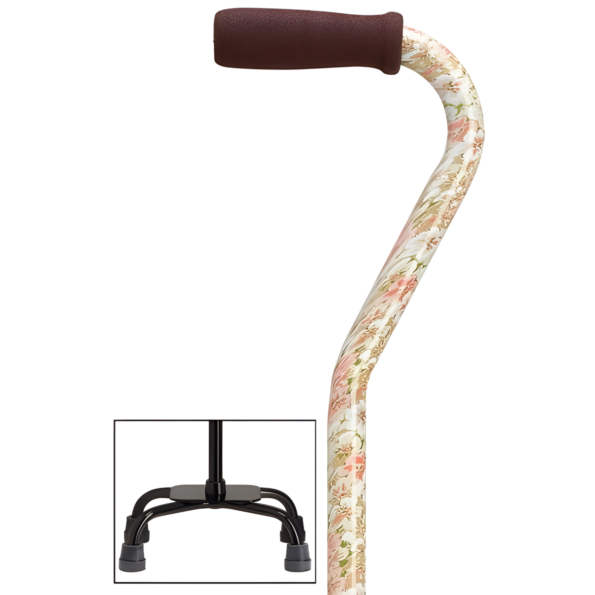 Sturdy Balance Quad Cane with Adjustable Height & Secure Grip