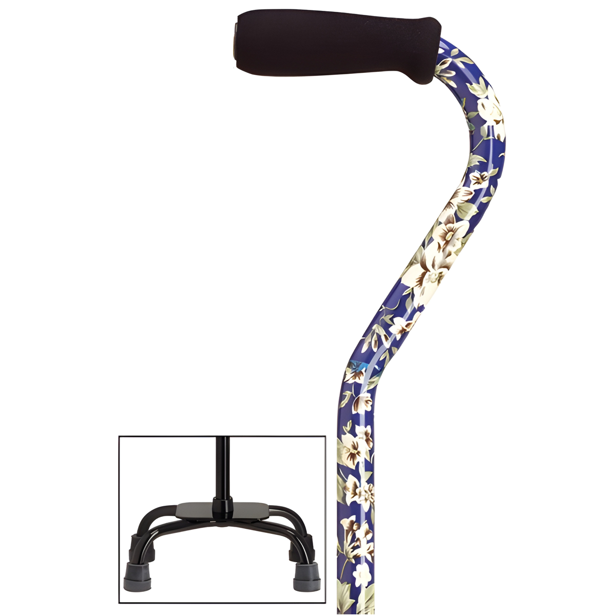 Sturdy Balance Quad Cane with Adjustable Height & Secure Grip