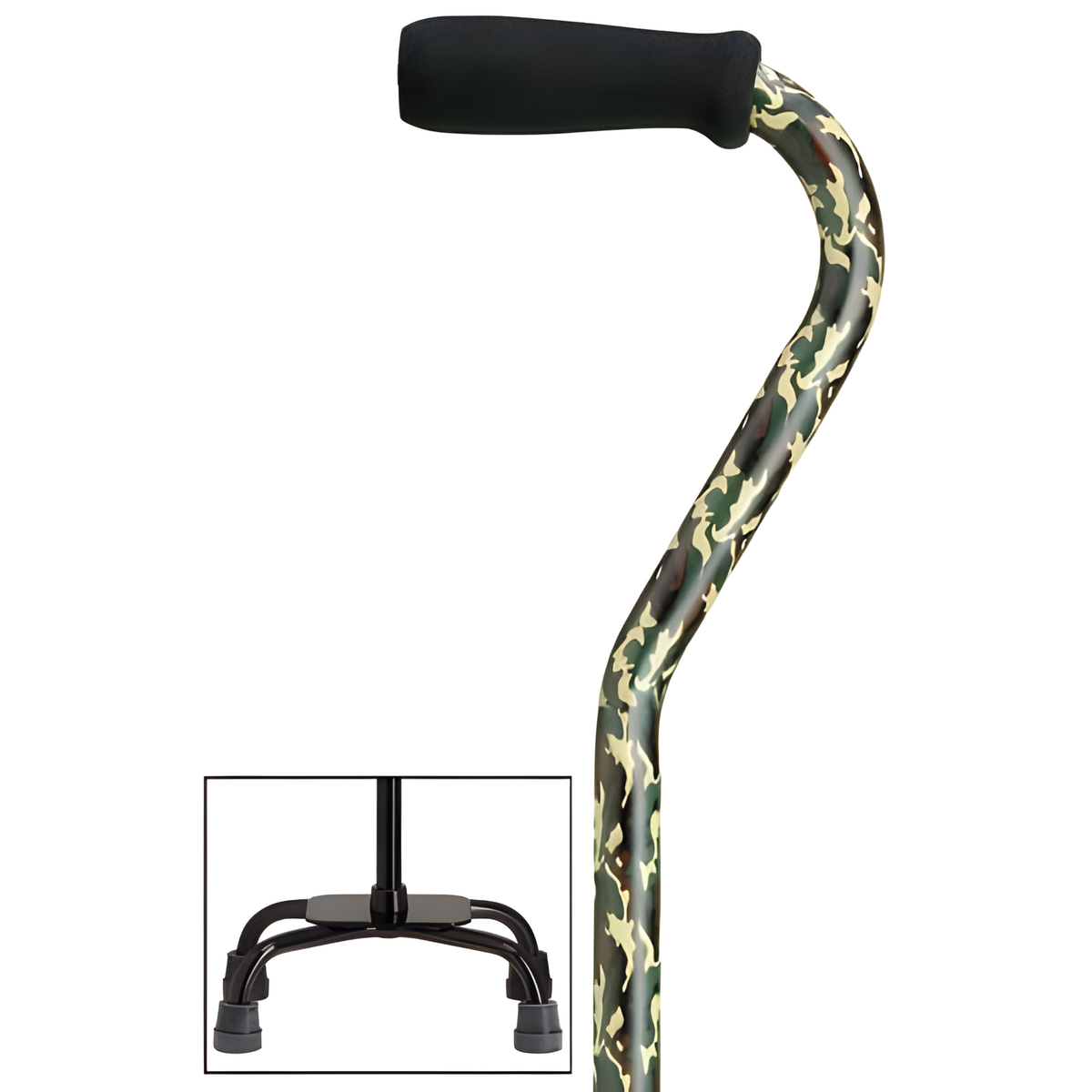 Sturdy Balance Quad Cane with Adjustable Height & Secure Grip
