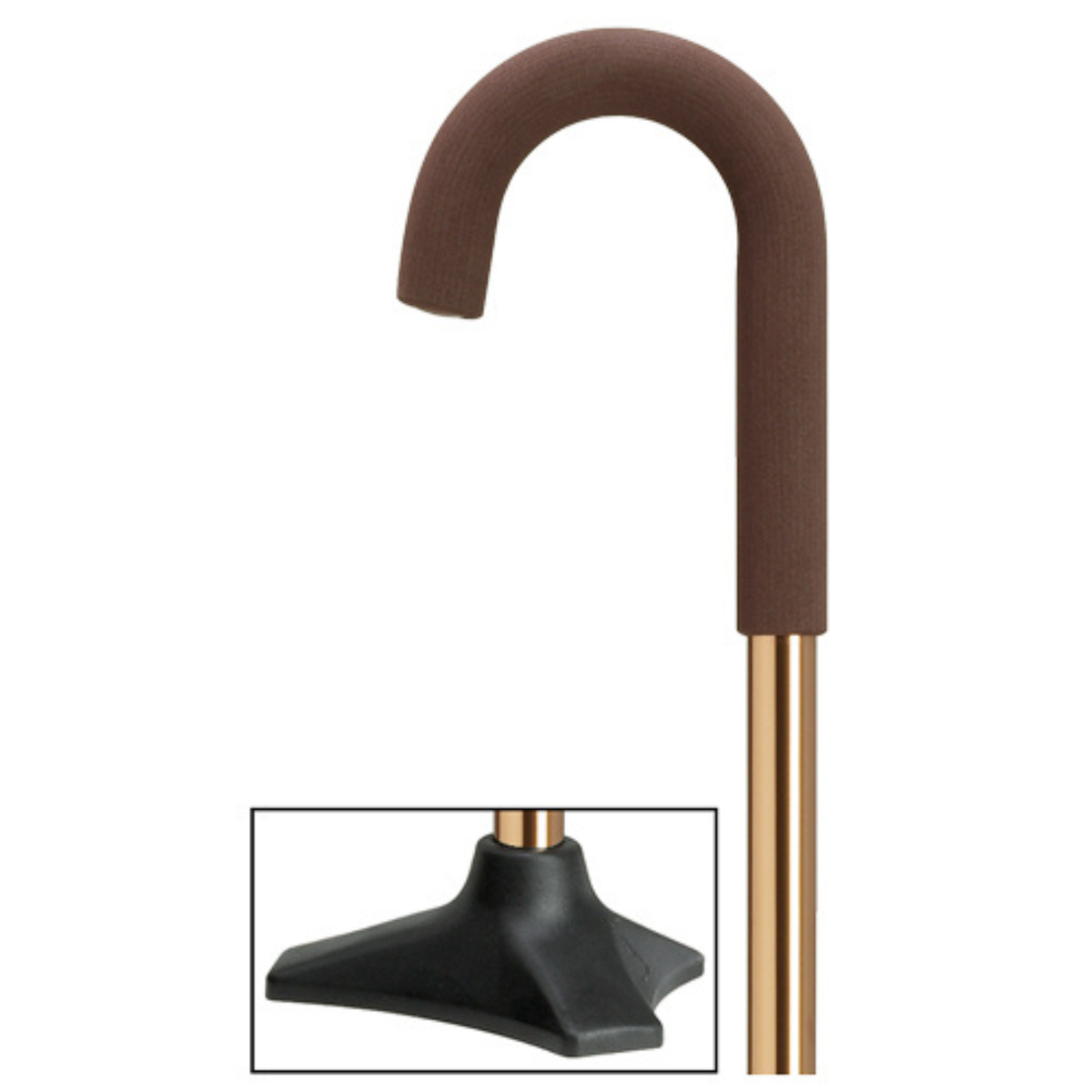 Comfort Grip Adjustable Foam Padded Cane with Stable Base