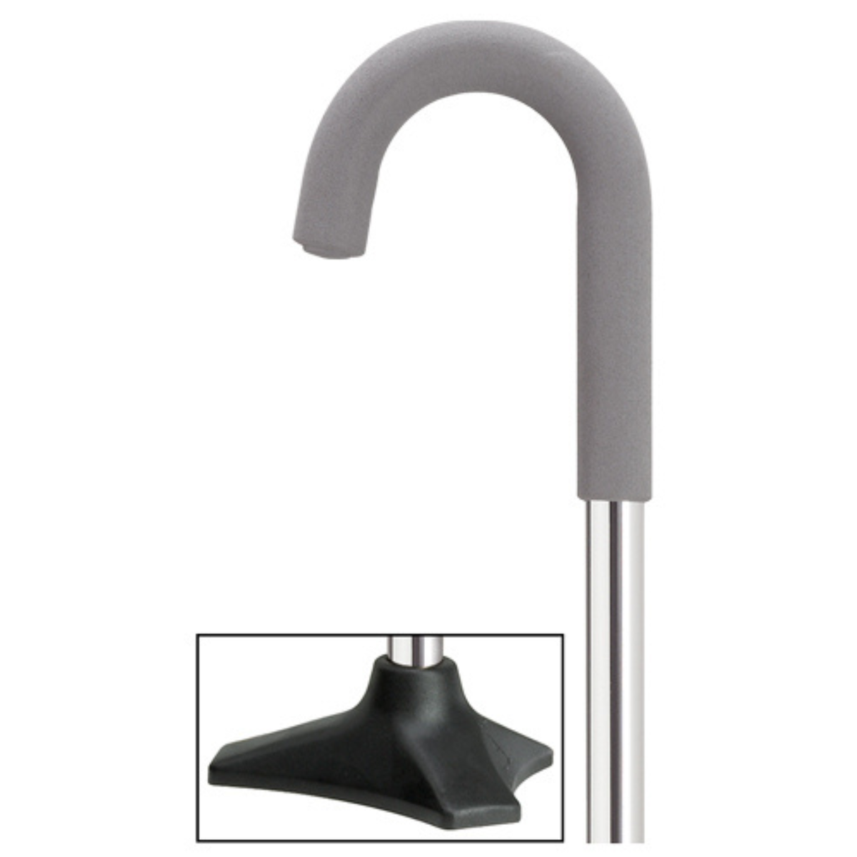 Comfort Grip Adjustable Foam Padded Cane with Stable Base