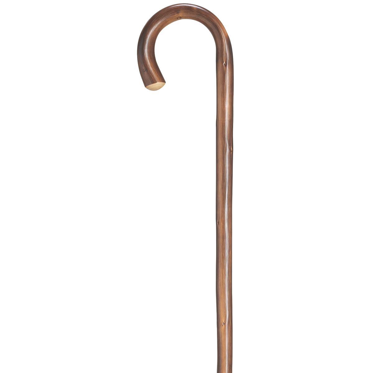 Rustic Chestnut Crook Walking Cane - Lightweight & Durable Support