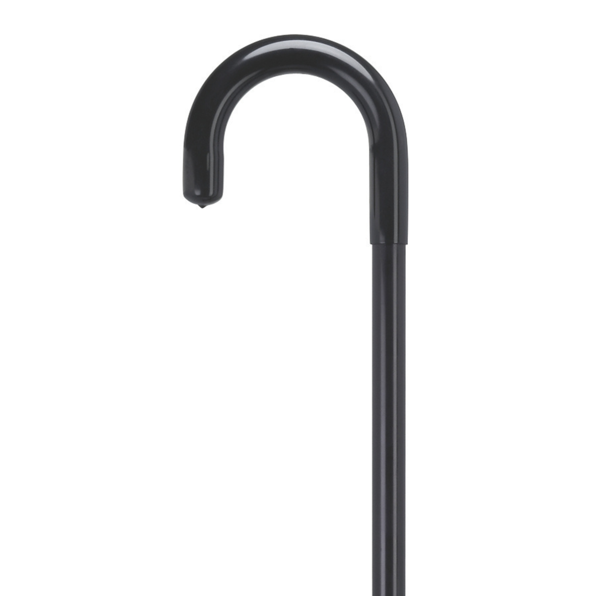 Adjustable Black Aluminum Hospital Cane with Vinyl Grip Handle