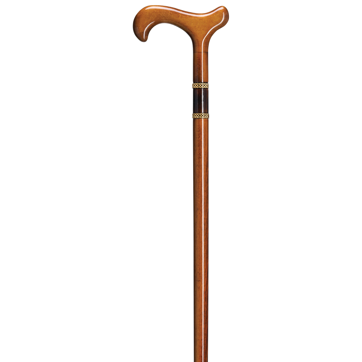 Bijoux Unisex Cherry Derby Cane with Brass Friendship Rings