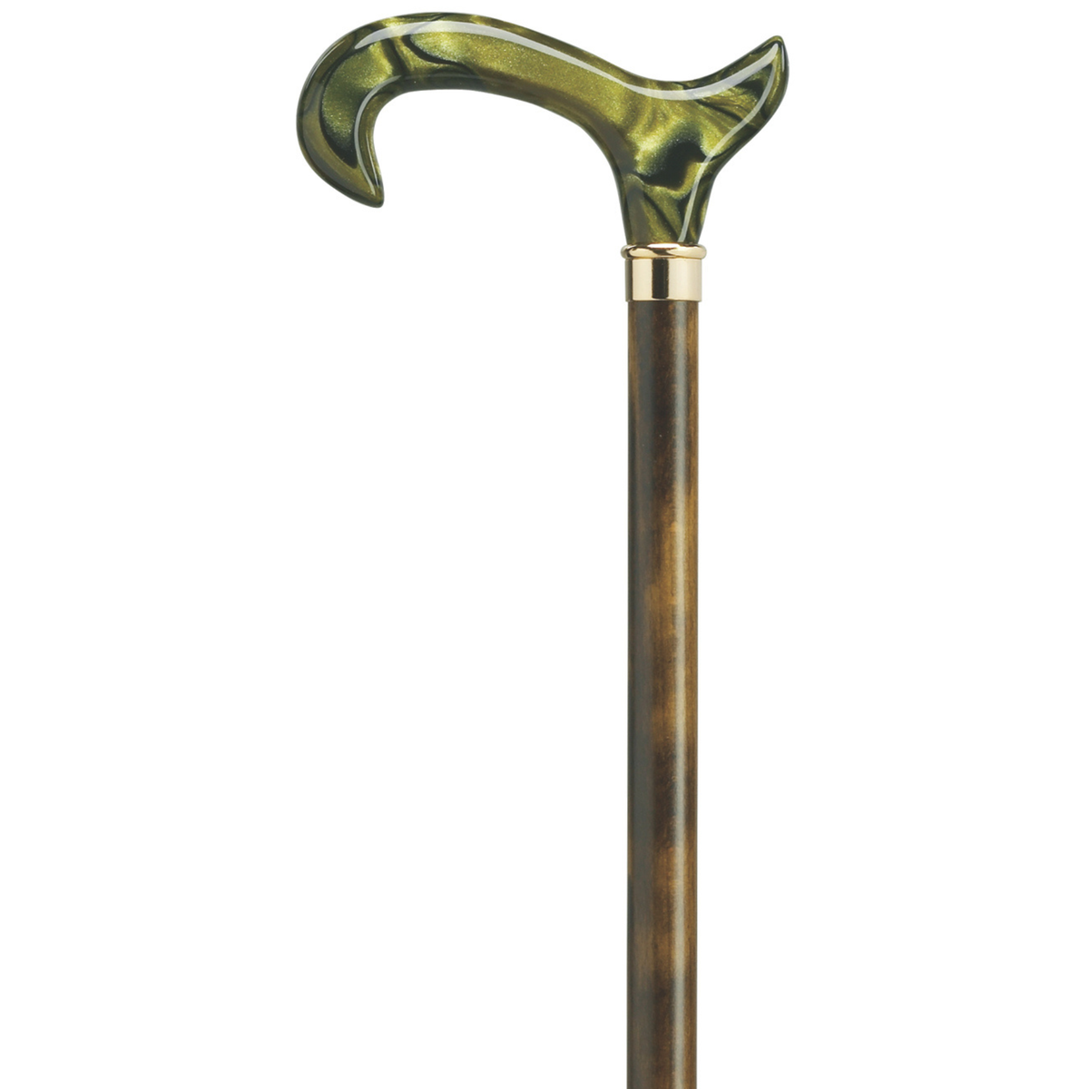Green Marbleized Acrylic Derby Cane