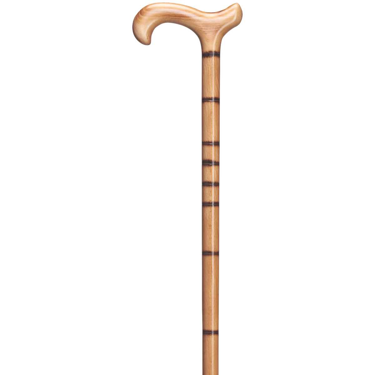 German Men's Bamboo-Stepped Beech Wood Derby Cane - 36 Stylish Finish
