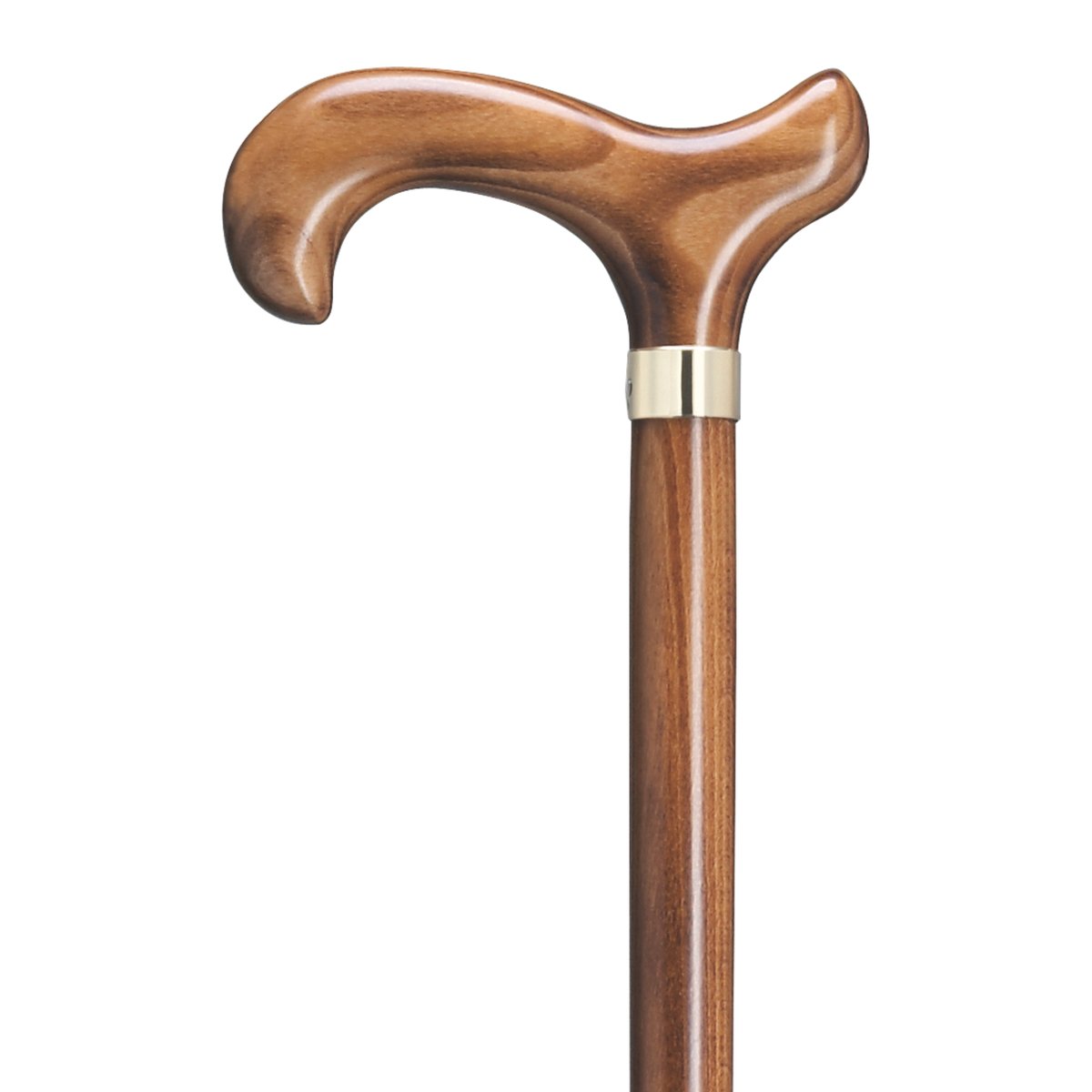 Scorched Derby Walking Cane with Brass Band