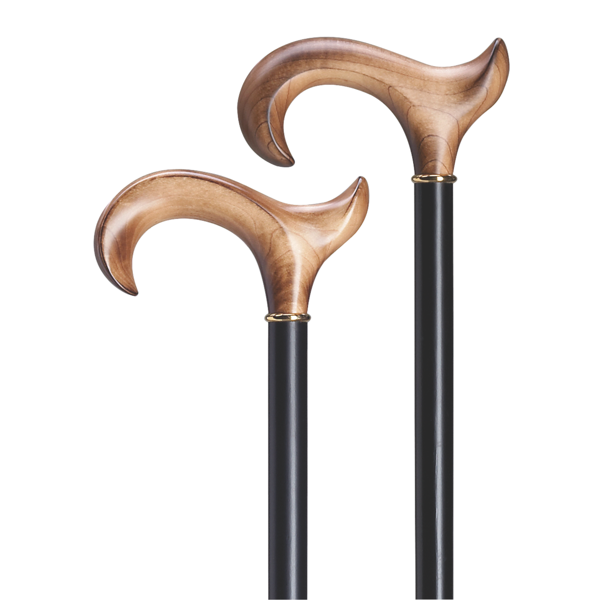 Elegant Scorched Maple Derby Cane with Beechwood Shaft - Handcrafted