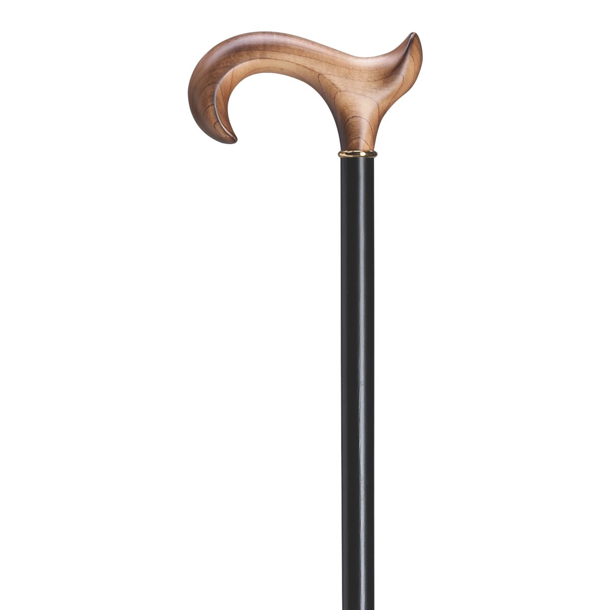 Elegant Scorched Maple Derby Cane with Beechwood Shaft - Handcrafted