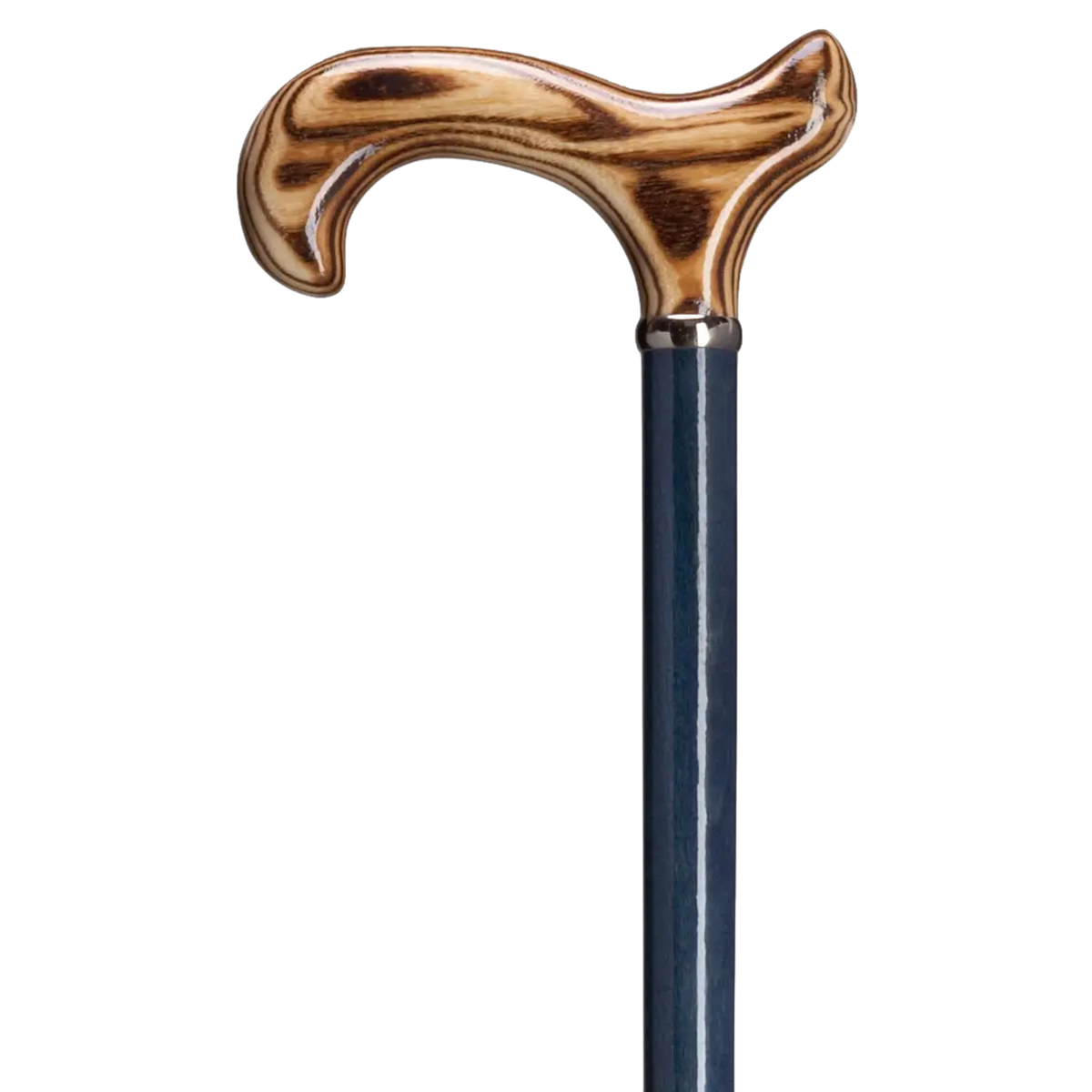 Denim Blue Scorched Derby Cane - 36'' High Gloss