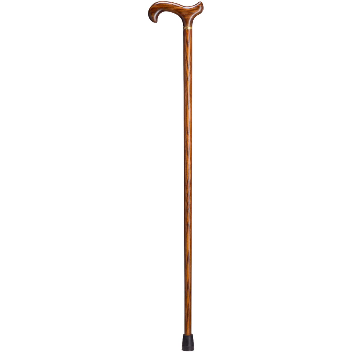 Elegant Zebra Stripe Ash Wood Derby Cane - Germany Import, 250 lbs Support