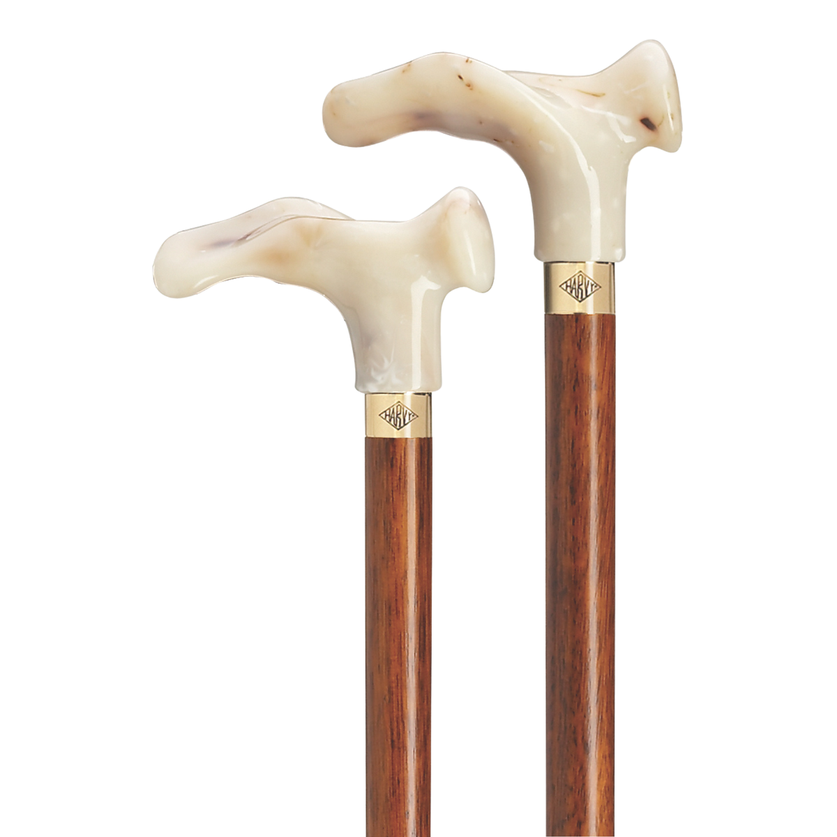 Comfort Grip Cherry Wood Walking Cane with Stylish Brass Ring