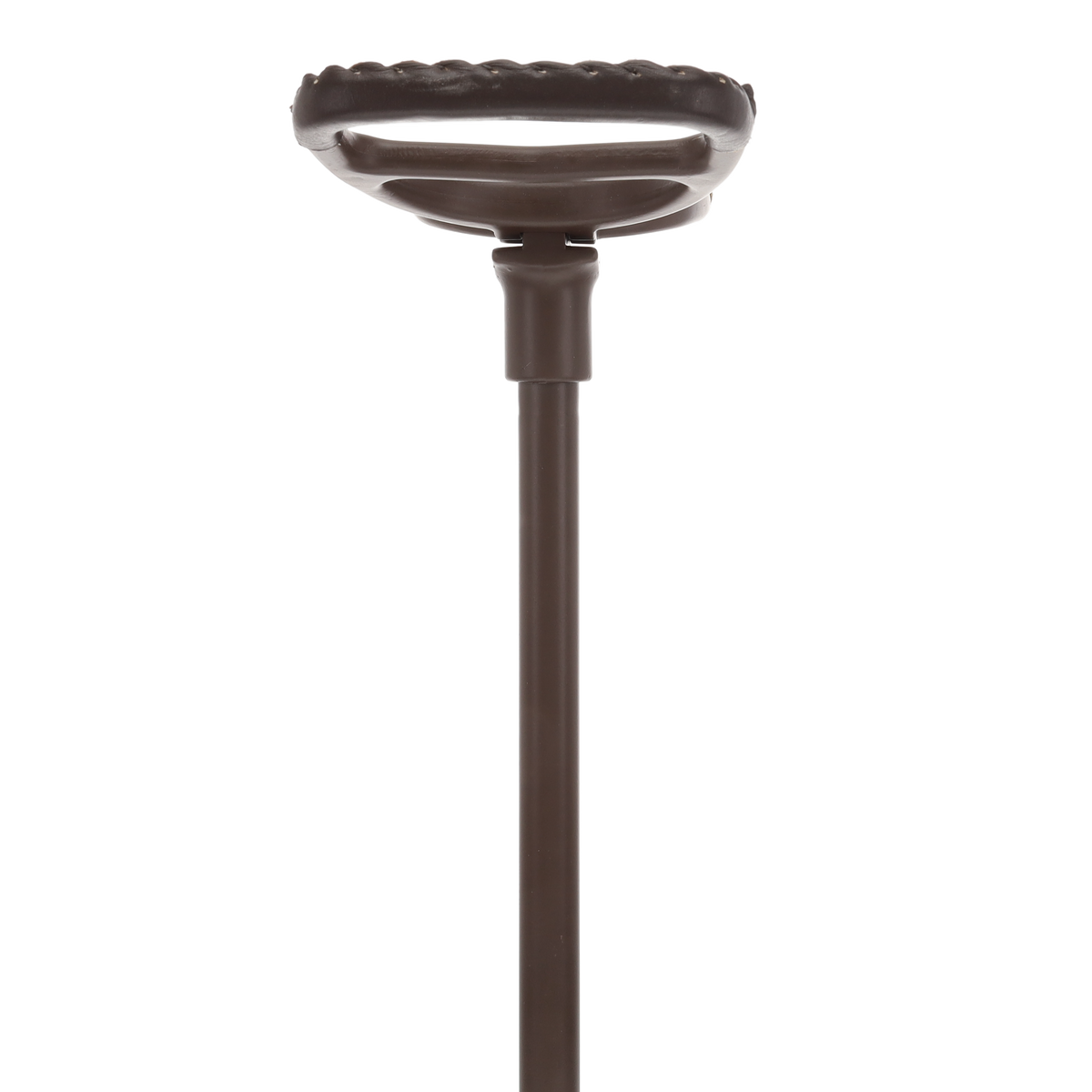 Genuine Leather Brown Cane Handle Chair - Non-Adjustable