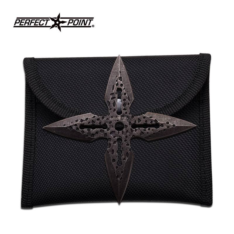 4 Inch Battle Damaged Throwing Star With Pouch