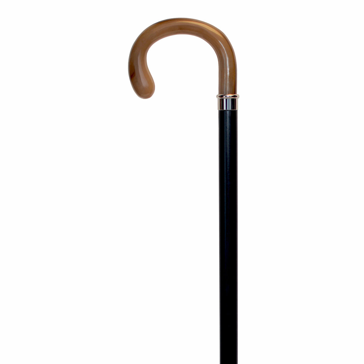 Elegant European-Style Petite Crook Handle Cane with Silver Accent