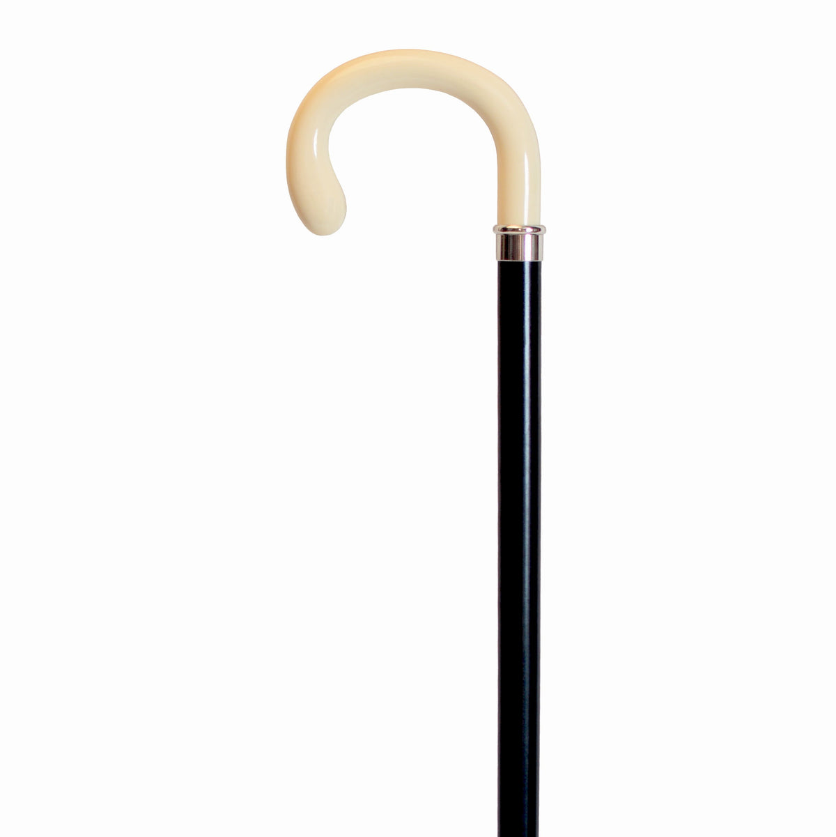 Elegant European-Style Petite Crook Handle Cane with Silver Accent