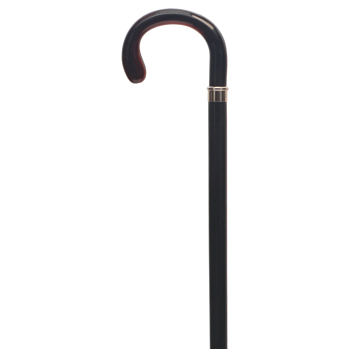 Elegant European-Style Petite Crook Handle Cane with Silver Accent