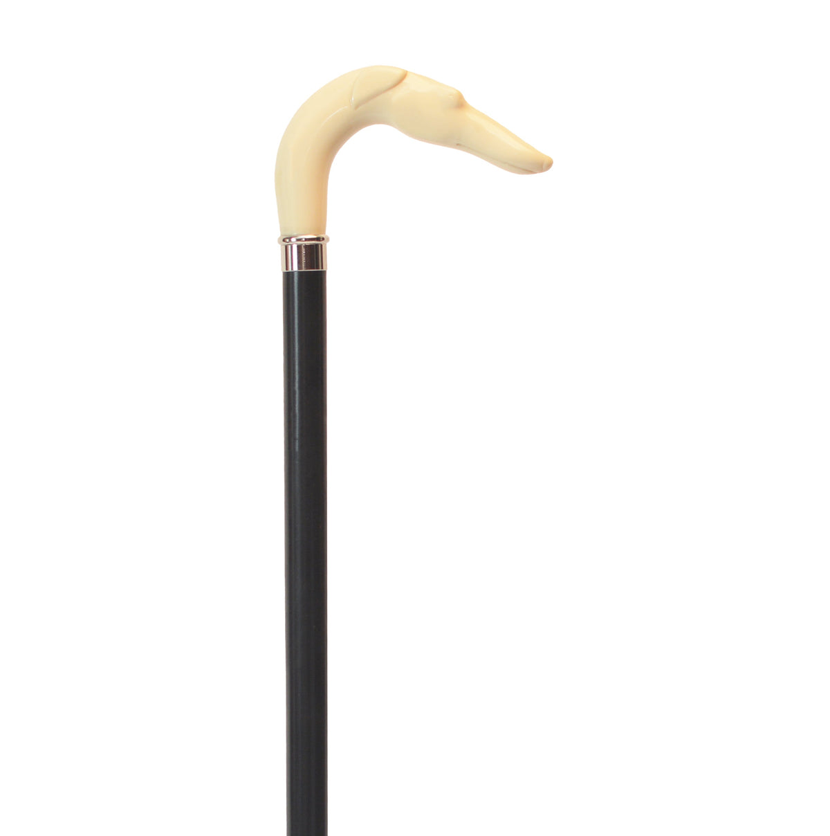 Elegant Russian Hound Cane - Simulated Ivory Handle, USA Made