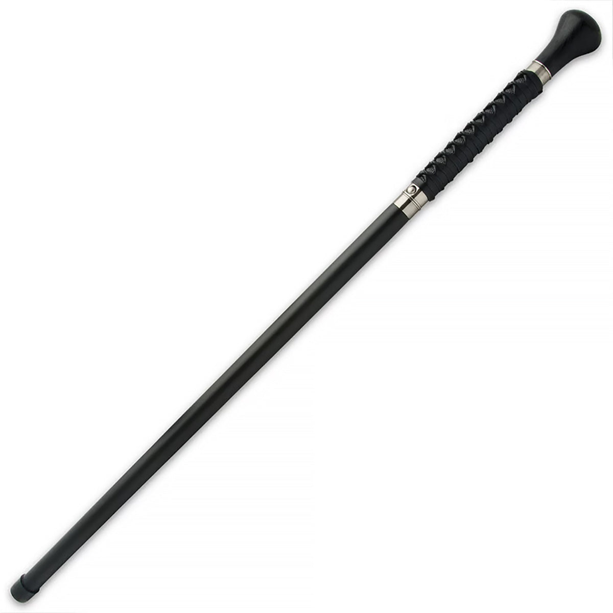 Shikoto Shinshi Sword Cane: High Carbon Steel, Leather-Wrapped Grip