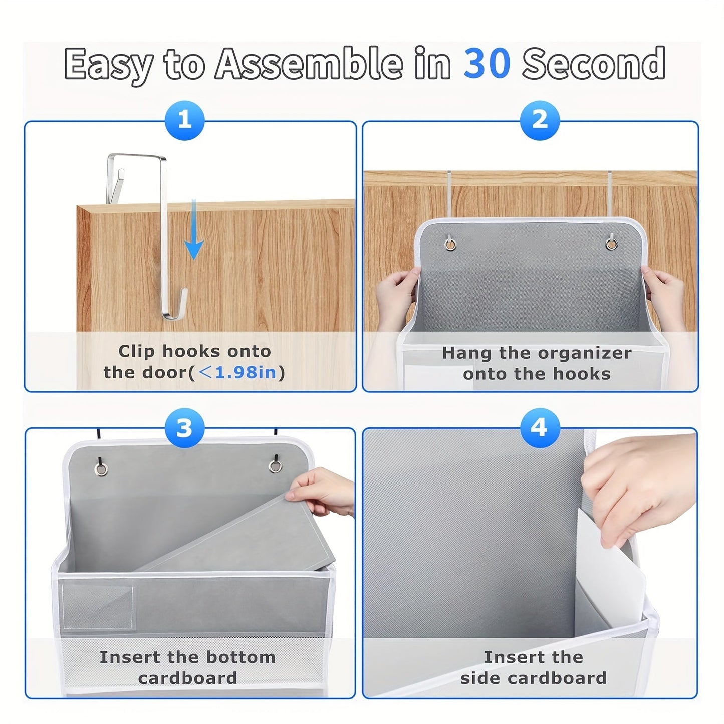 3-Layer Over-the-Door Storage Rack Gray