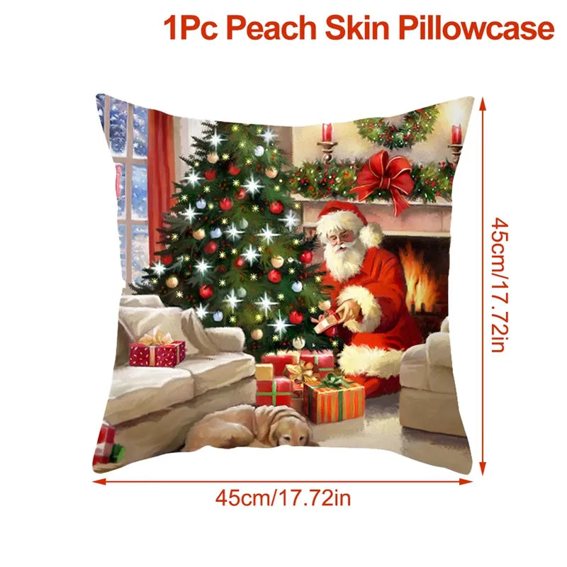 Joyful Christmas Cushion Cover - Festive Xmas Decor - 45x45cm