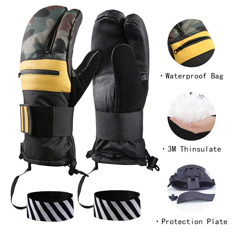 Five Finger Design Ski Gloves