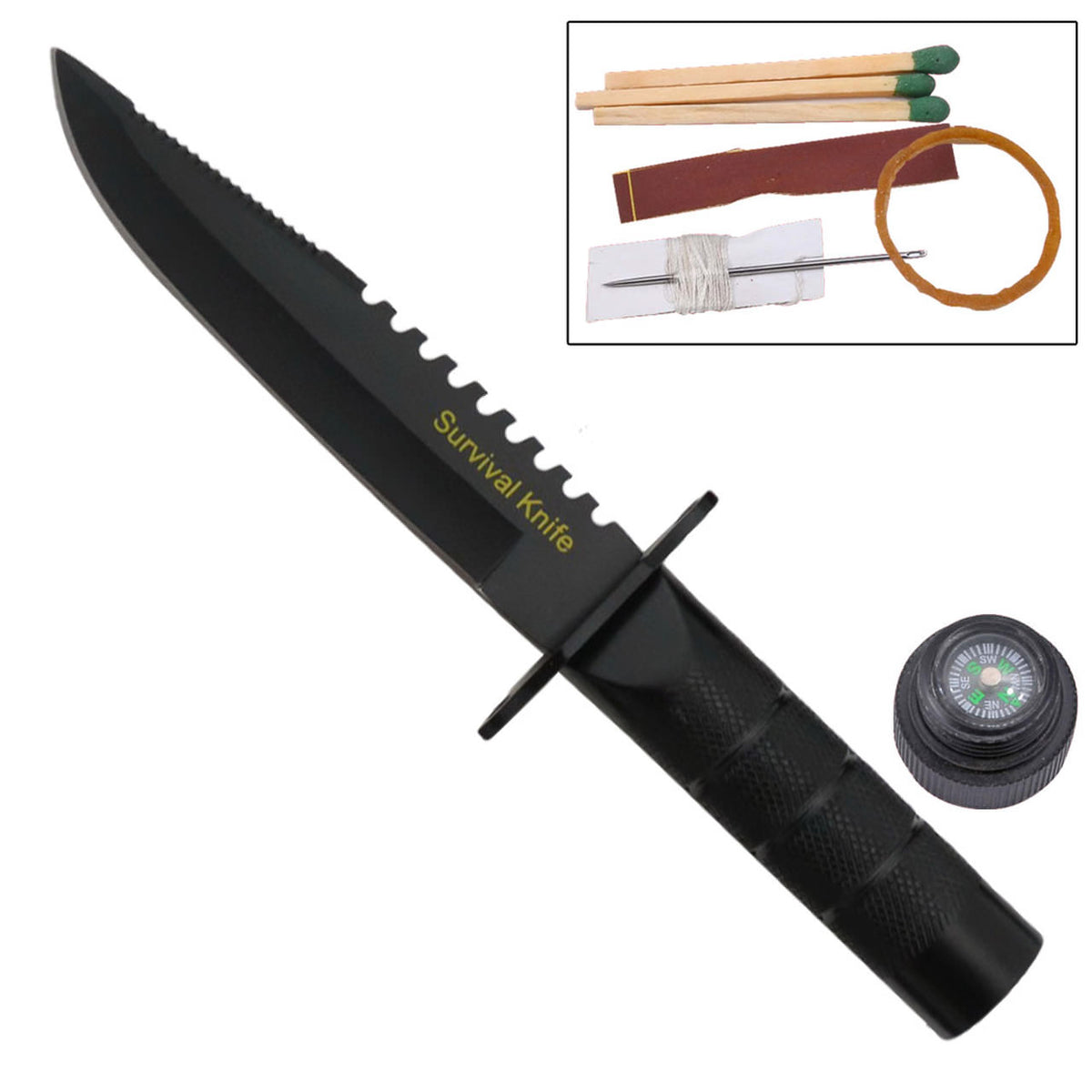 9" 1045 Surgical Steel Sawback Survival Hunting Knife - TOPHATTER'S ARMORY DEALS